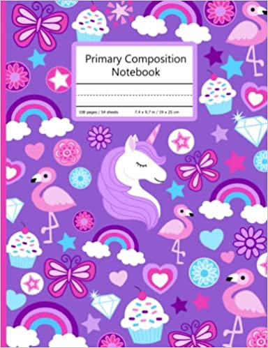 Primary Composition Notebook: Draw and Write Journal for Grades K-2 with Dotted Midline