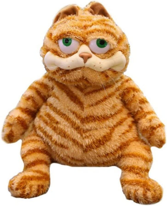 11.8“ Cute Cat Plush Pillow Toy Fat Orange Plush Cat Stuffed Animals Toy Lifelike Yellow Tabby Cat Kitty Toy
