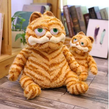 11.8“ Cute Cat Plush Pillow Toy Fat Orange Plush Cat Stuffed Animals Toy Lifelike Yellow Tabby Cat Kitty Toy