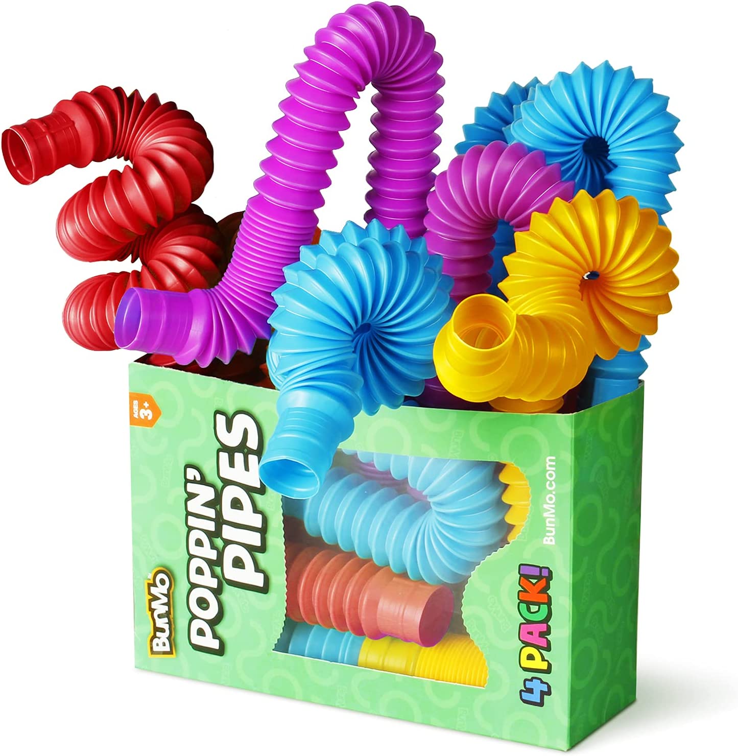 4pk Pop Tubes Sensory Toys (Large) Fun Learning Resource Toys Make Fun Sounds & Provide Stimulation